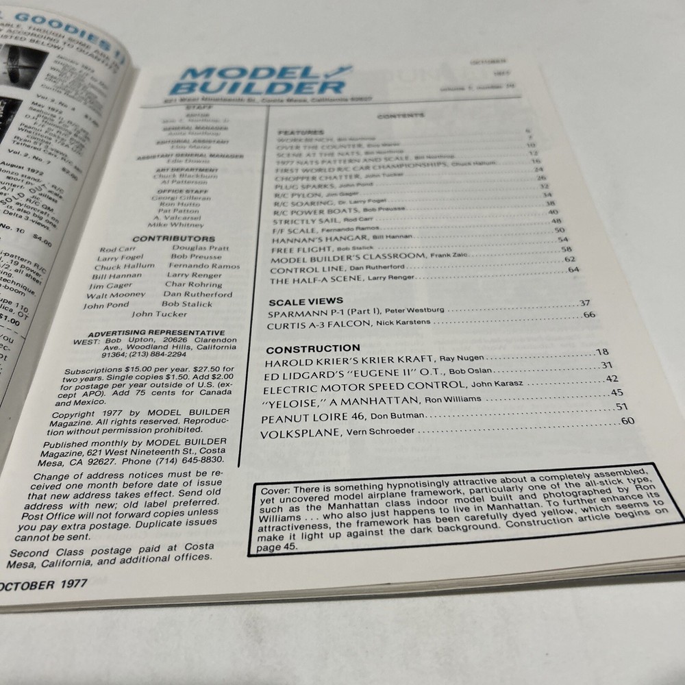Vintage Model Builder Magazine October 1977