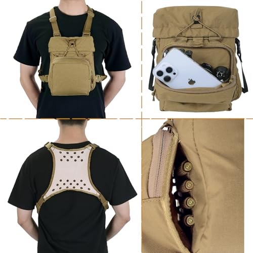 Tactical Universal Binocular Case, Binocular Harness Chest Pack with Durable,