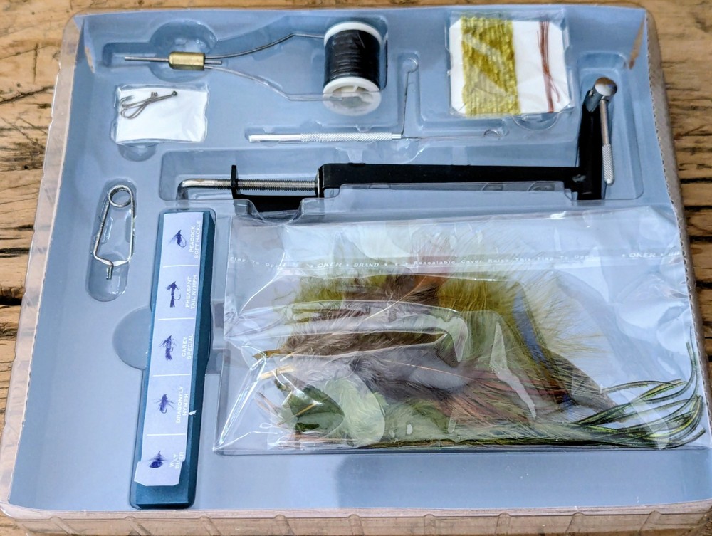 The Complete Fly-Tying Kit: Book, Vise, Tools, Materials, Instructions NOS