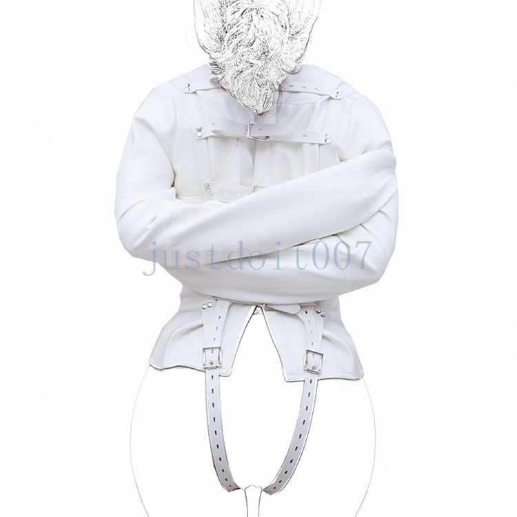 S/M L/XL Genuine Leather Professional Quality Straight Jacket Straps Adjustable