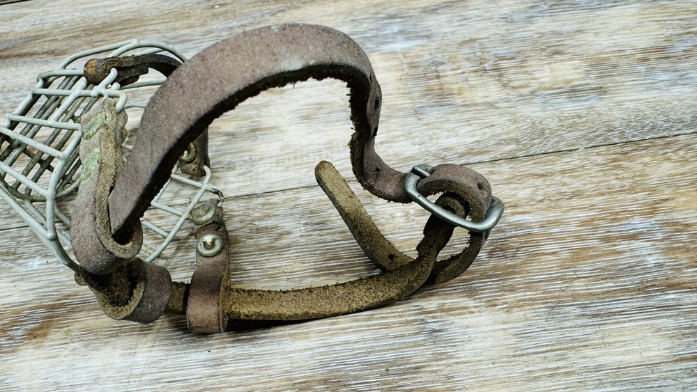 Vintage Small Wire Basket Dog Muzzle