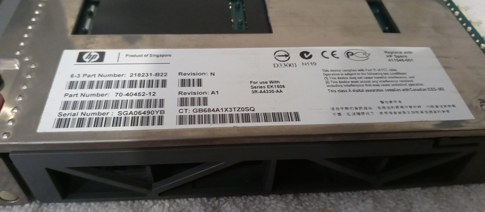 HP, OEM, 70-40452-12, StorageWorks Modular Smart Array 1000, 218231-B22