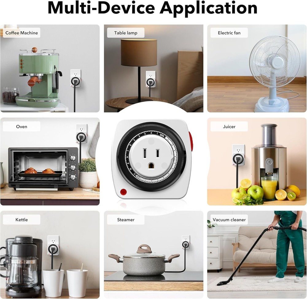 15-Minute Interval Indoor Timer - 24-Hour Programmable for Versatile Automation