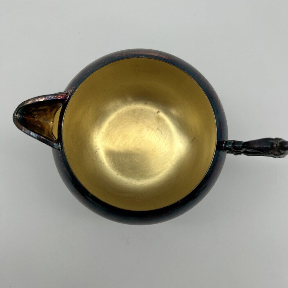 Vintage 3pc Oneida Tea Set TeaPot Sugar And Creamer Silverplate As-is Tarnish