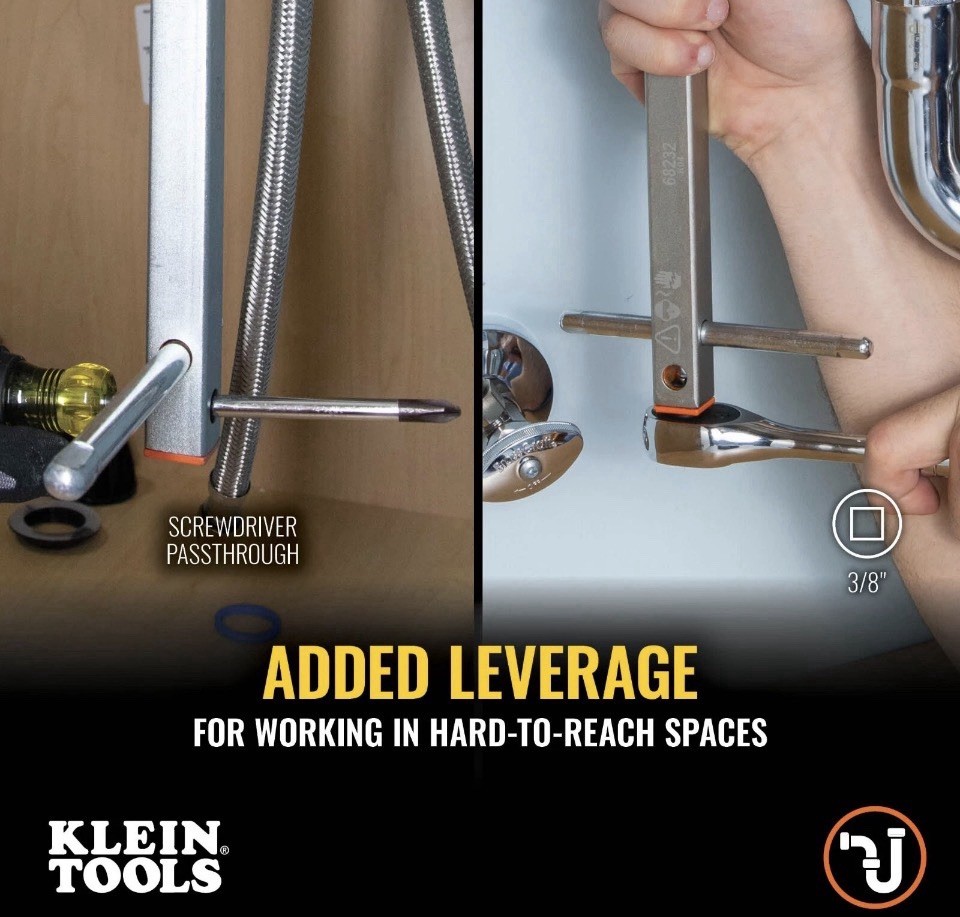 Klein Tools Adjustable Telescoping Basin Wrench 10”–17” – Plumbing Tool