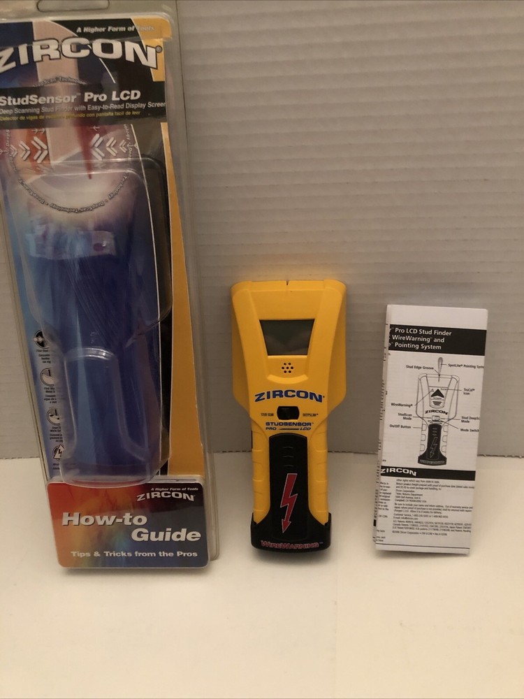 Zircon 61981 Electronic StudSensor Stud Finder Pro LCD w/Wire Warn & Deep Scan