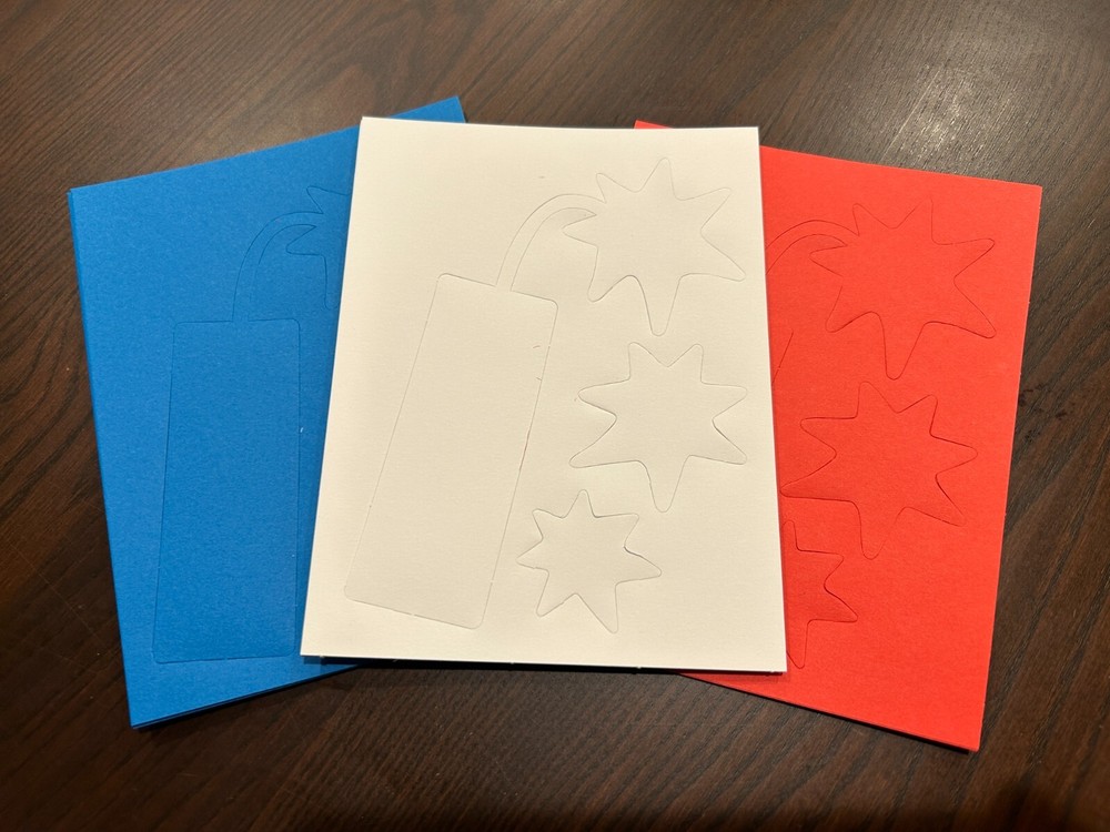 Creative Memories Die Cut - Firecracker - one sheet - Bright Blue