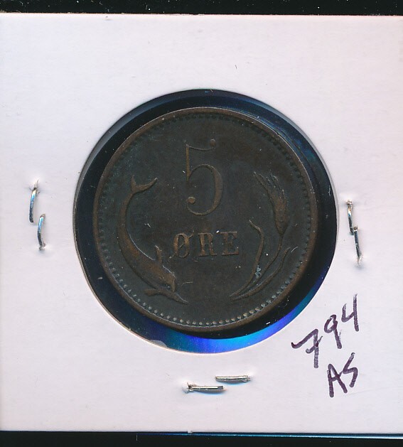 DENMARK - 5 ORE - 1884 - NICE GRADE - #1983