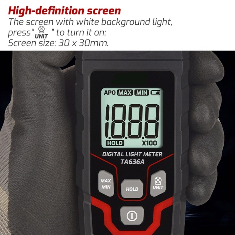 LCD Light Intensity Tester Meter for Measuring Illumination in Different Setting