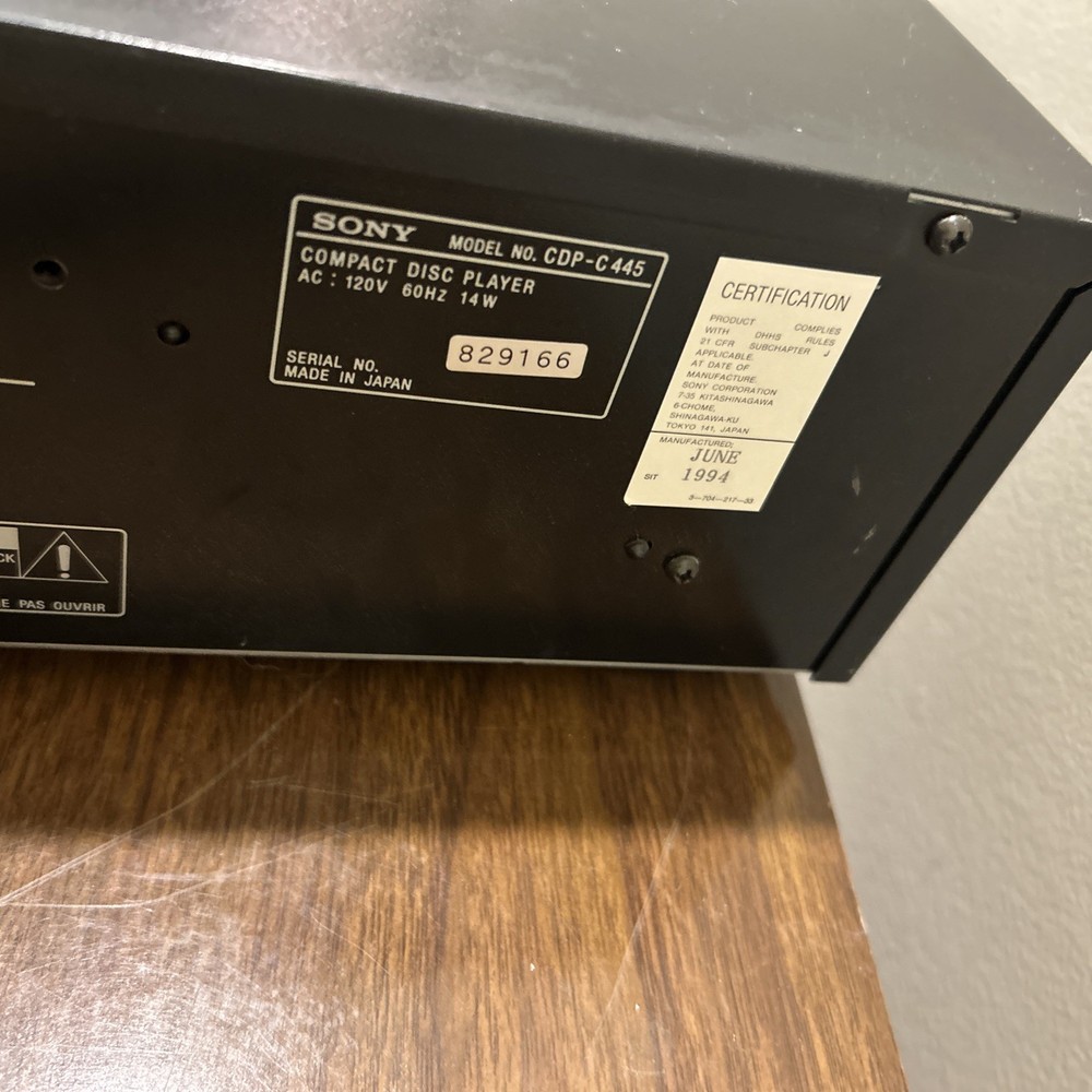 Sony Compact Disc Player CDP-C445