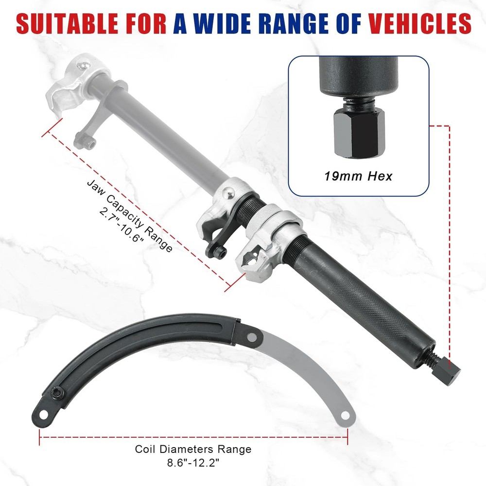 Coil Spring Compressor Tool, Heavy Duty Macpherson Strut Spring Compressor To...