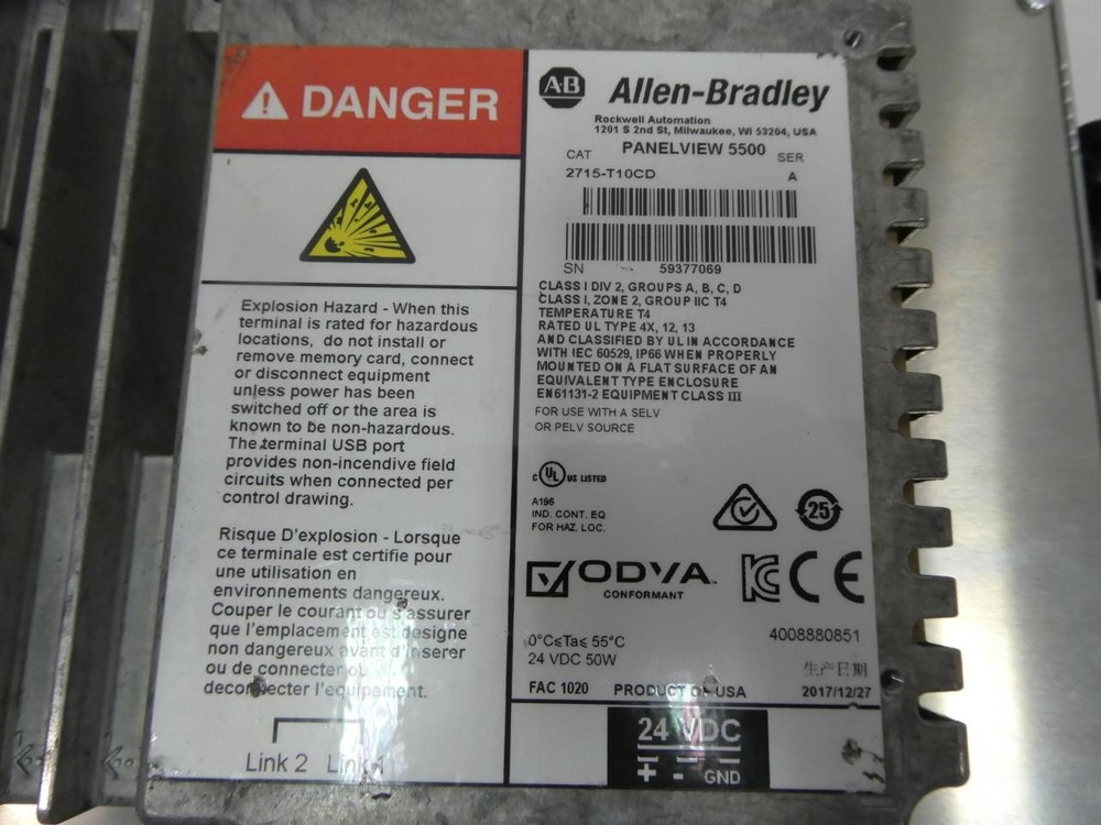 Allen Bradley 2715-T10CD Panelview 5500 Operator Interface Panel Ser A