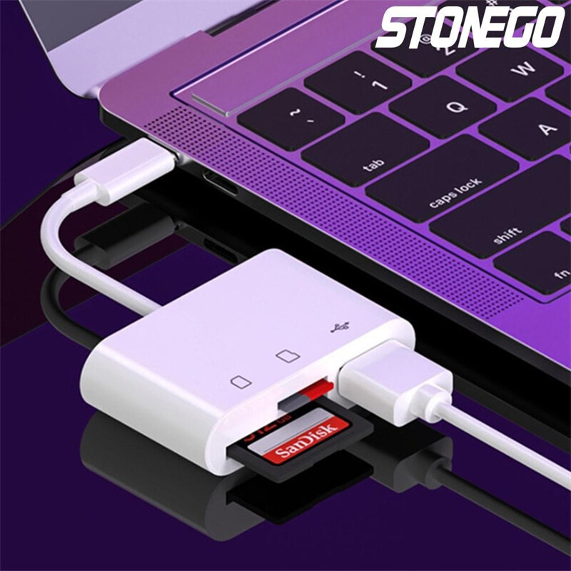 3 in 1 Type C USB OTG Adapter SD/TF Card Reader For Samsung Android Phone