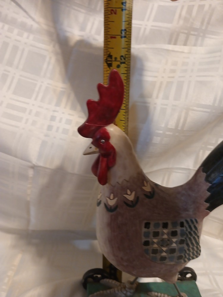 Metal Rooster/ Hen On Wheels