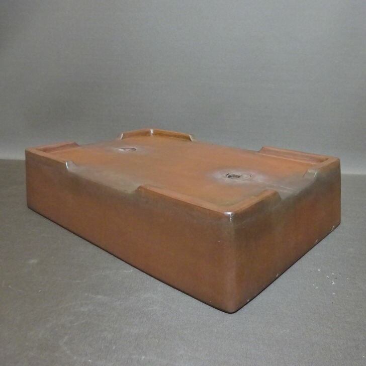 Used Japanese Bonsai Pot Signed Rectangular Unglazed 35cm Large Size