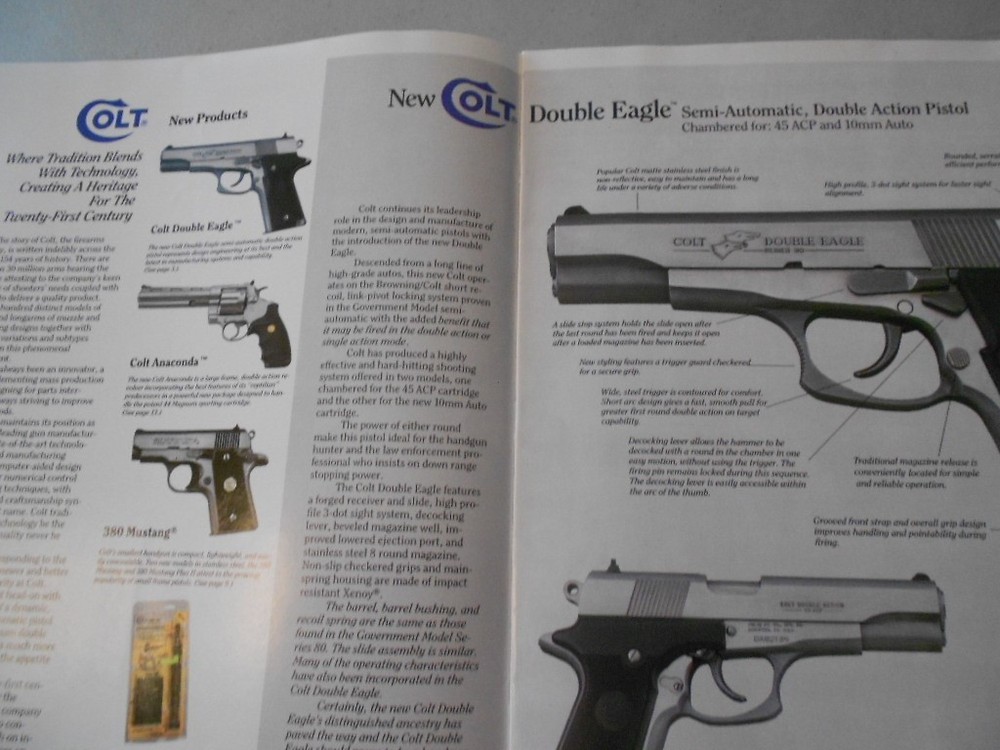 Colt Firearms Catalog 1990 Double Eagle 10MM Joe Foss Anaconda Python
