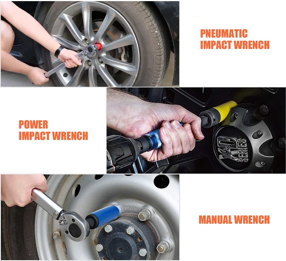 ACEBON 1/2 Inch Drive Wheel Protector Impact Socket, Thin Wall Deep 4 PCS