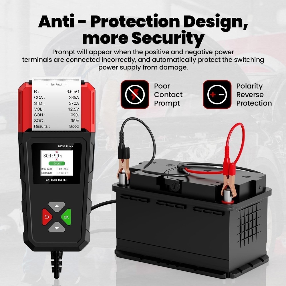 6V 12V 24V Car Battery Load Tester Auto Charging System Analyzer with Printer US