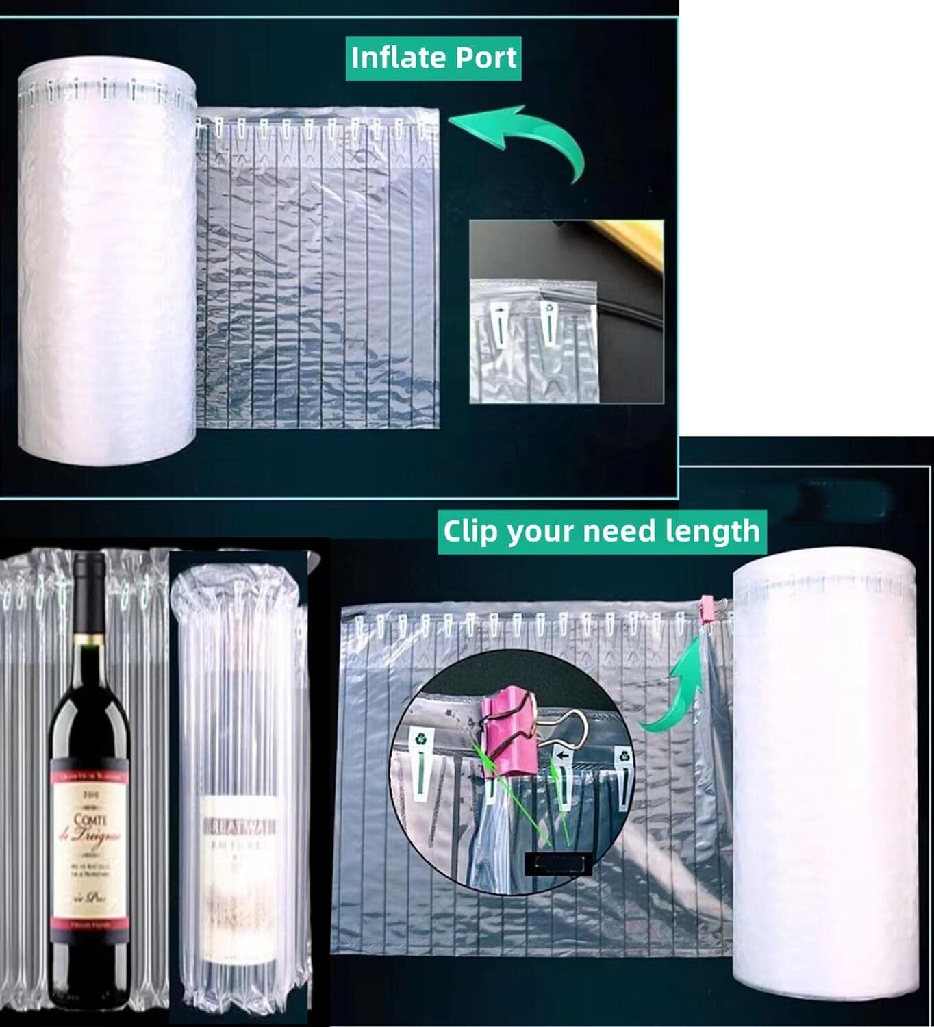 10.5" 12" 18" Bubble Cushioning Wrap Rolls 985Ft Bubble Wine Bottle Protector