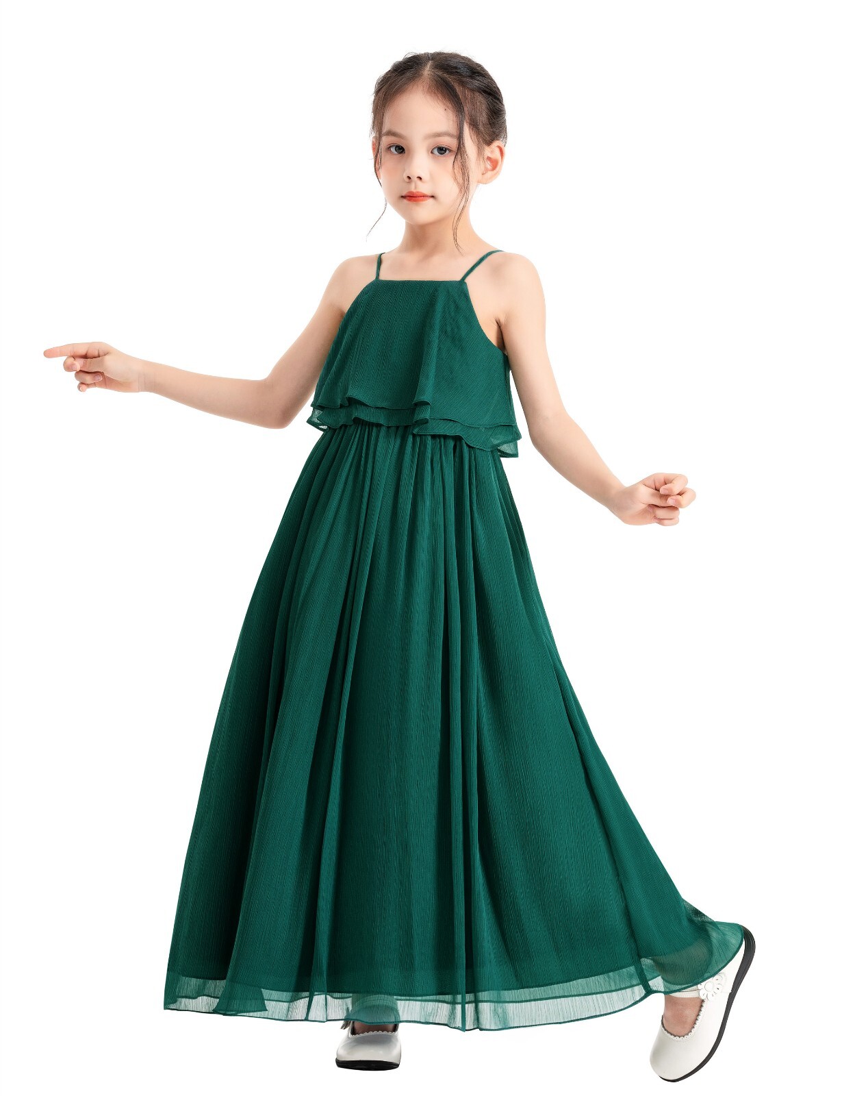 Chiffon Flower Girl Dress Summer Dress Chiffon Ruffle Dress Wedding Girls Dress