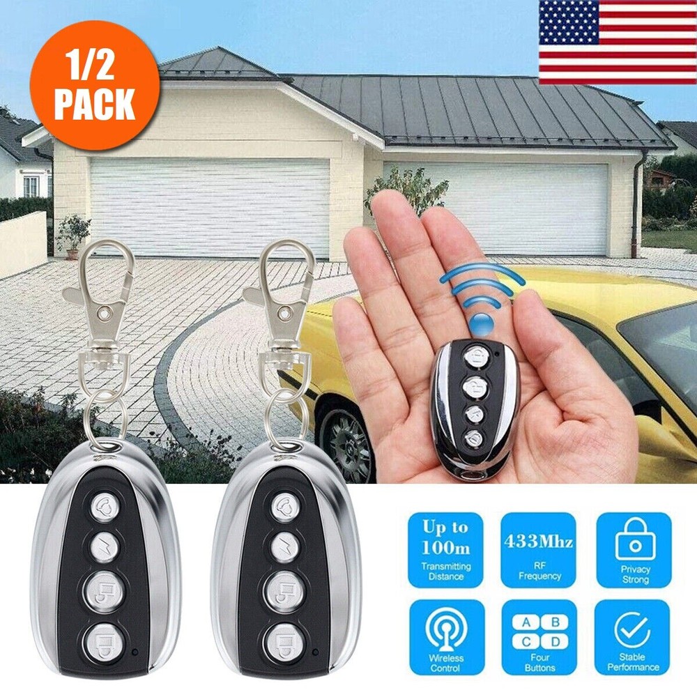 2pcs 433.92MHz Remote Control Backup Key Sliding Gate Opener Automatic Operator