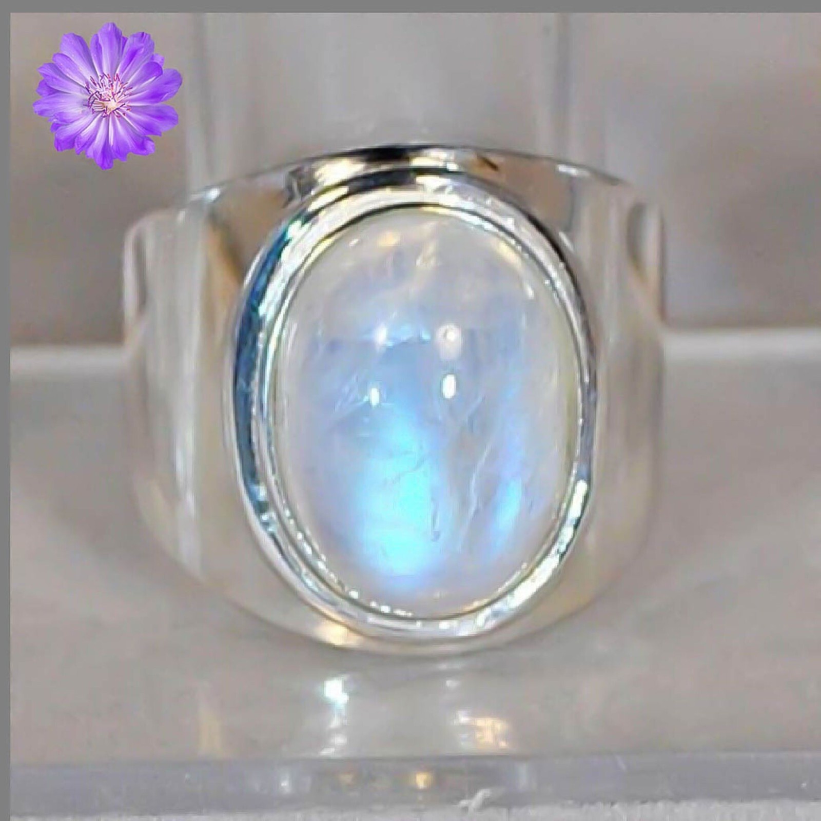 Rainbow Moonstone Gemstone 925 Sterling Silver Ring Handmade Jewelry Ring