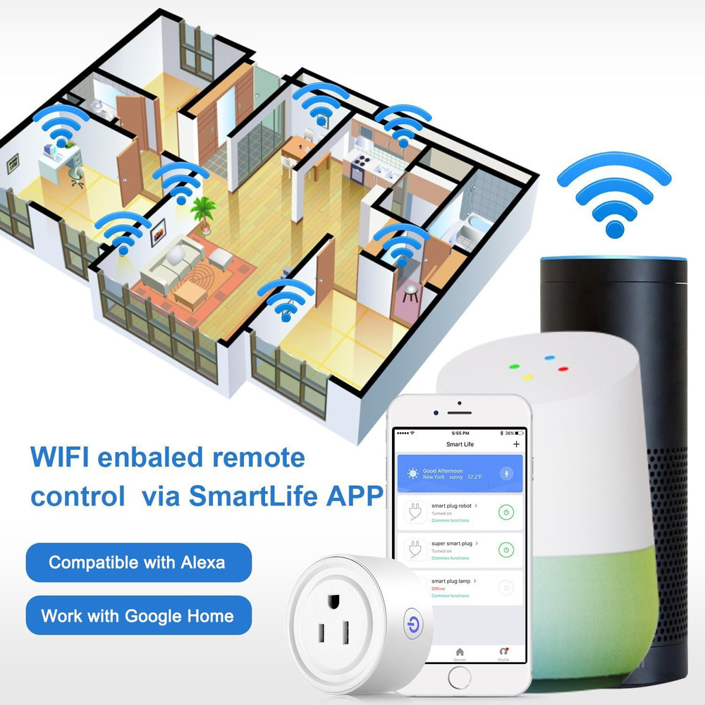Smart Plug 2 Pack Wi-Fi Enabled Mini Smart Socket Compatible with Amazon Alexa G