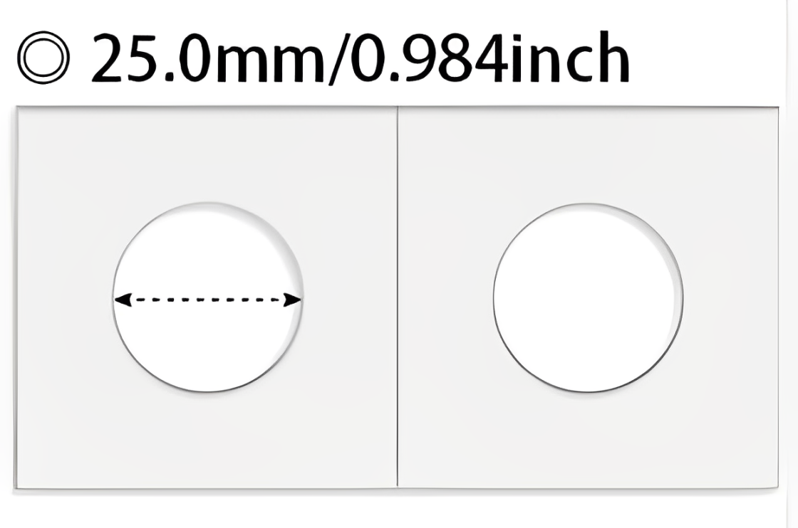100 PCS Coin Flips for Quarter 25mm/0.98 Inch Cardboard Holders 2x2 inch Pockets