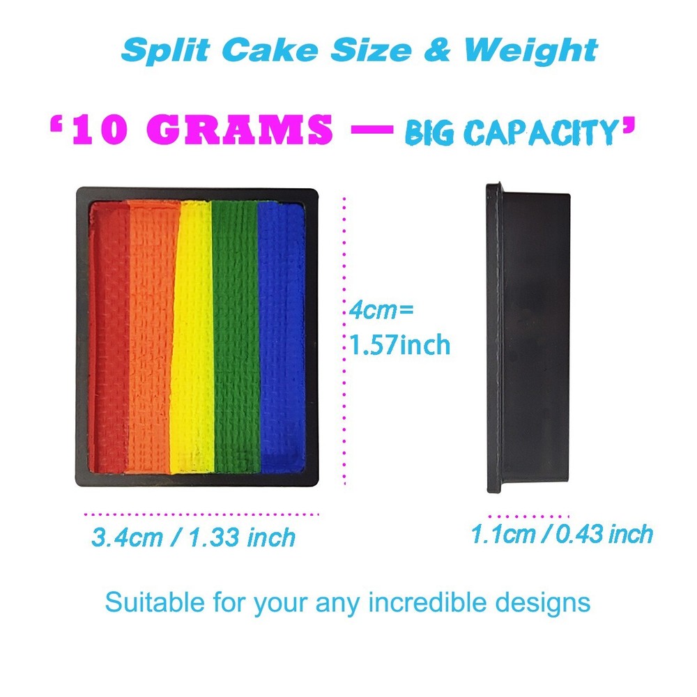 Bowitzki Professional Split Cake Face Paint Kit with Sponges Stencils Brush Kit