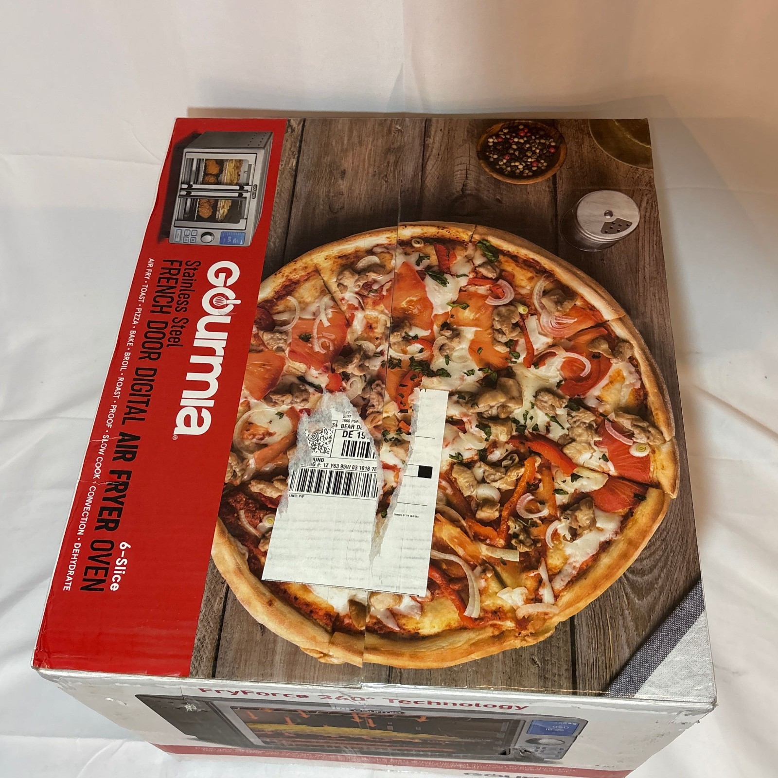 Gourmia GTF7520 Stainless Steel French Door Air Fryer Oven, 24L 6-Slice