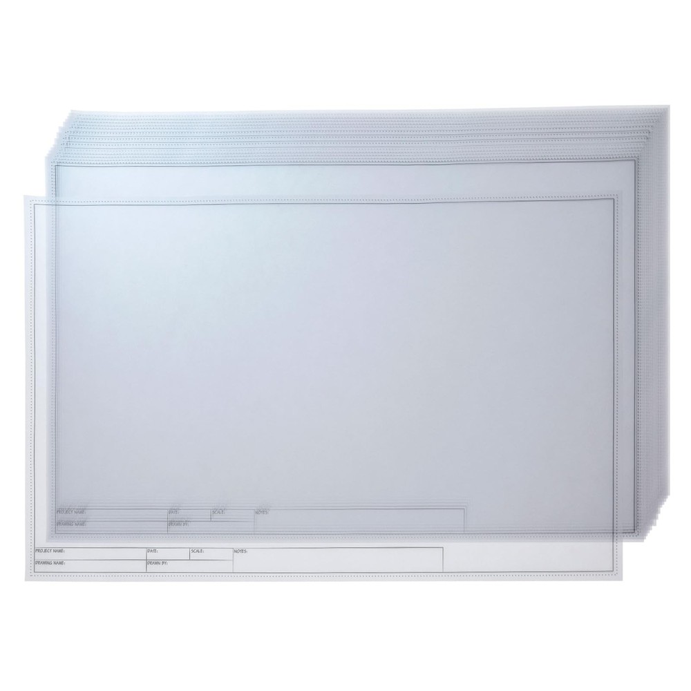 11x17 Translucent Vellum Drafting Sheets with Title Block 20 Pack