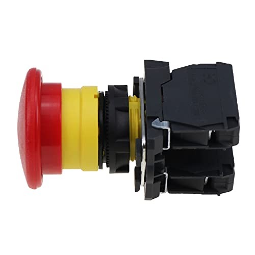 Emergency Stop Switch 122514GT, Push Button, Hinge Lever, ON-OFF, Red,