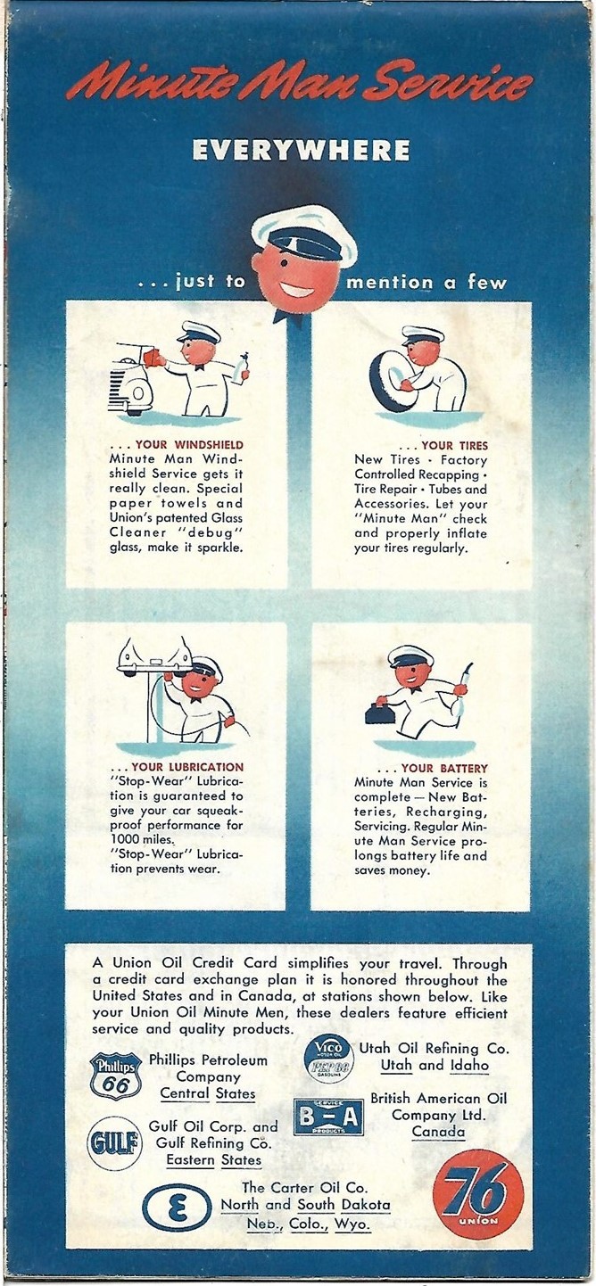 Vintage 1947 UNION OIL Road Map CALIFORNIA NEVADA Los Angeles San Francisco US66