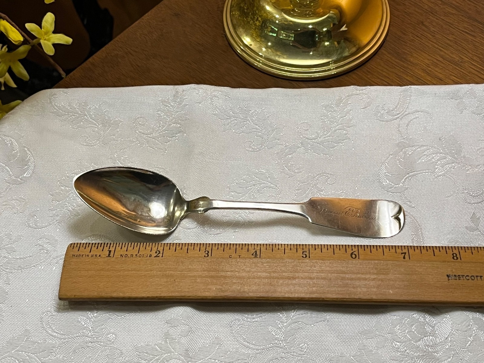 Antique Coin Silver Spoon By Hotchkiss & Schreuder / L L Mason Monogrammed