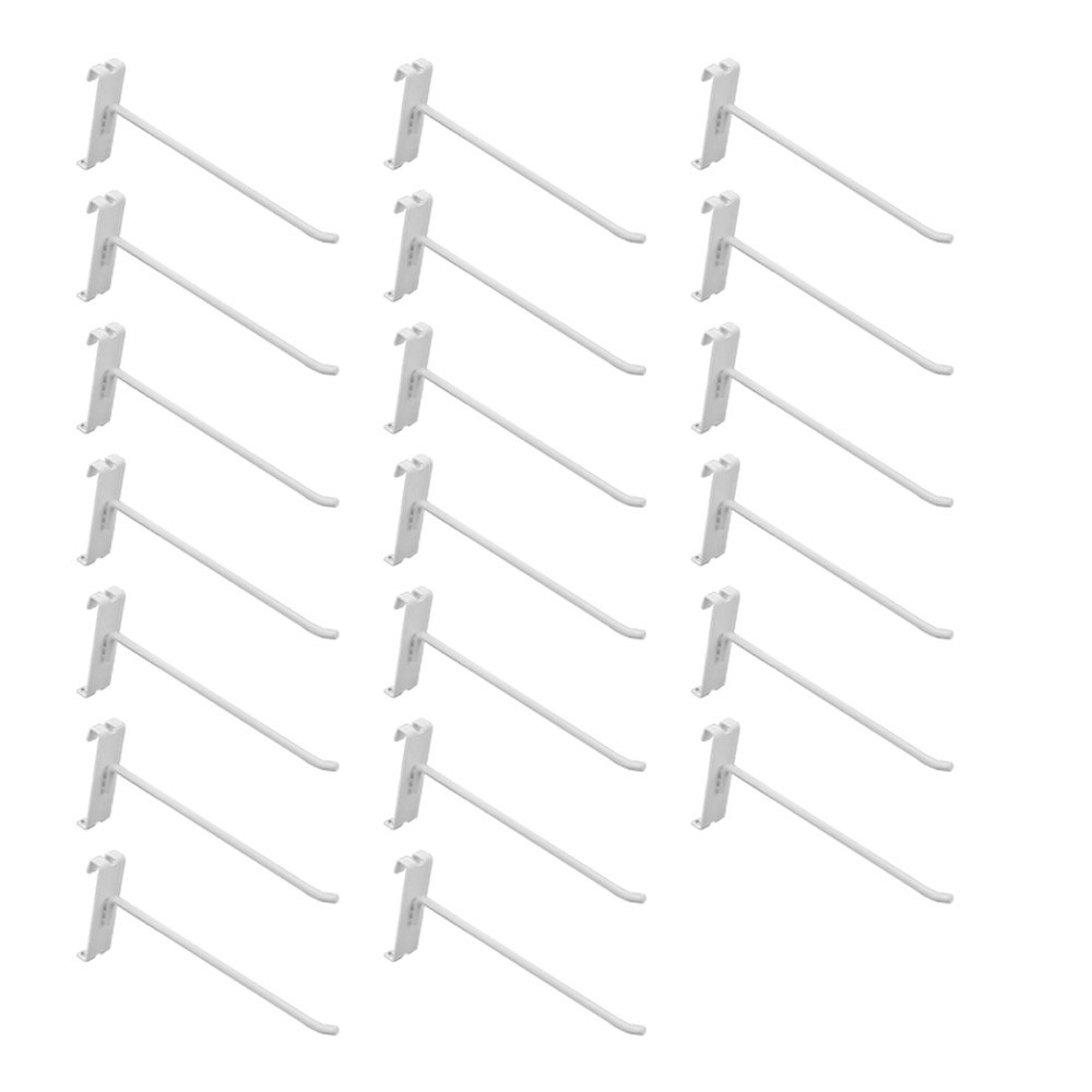 20 PC 8"Gloss White Grid Wall Metal Hooks, Display For Use W/ Gridwall Panels