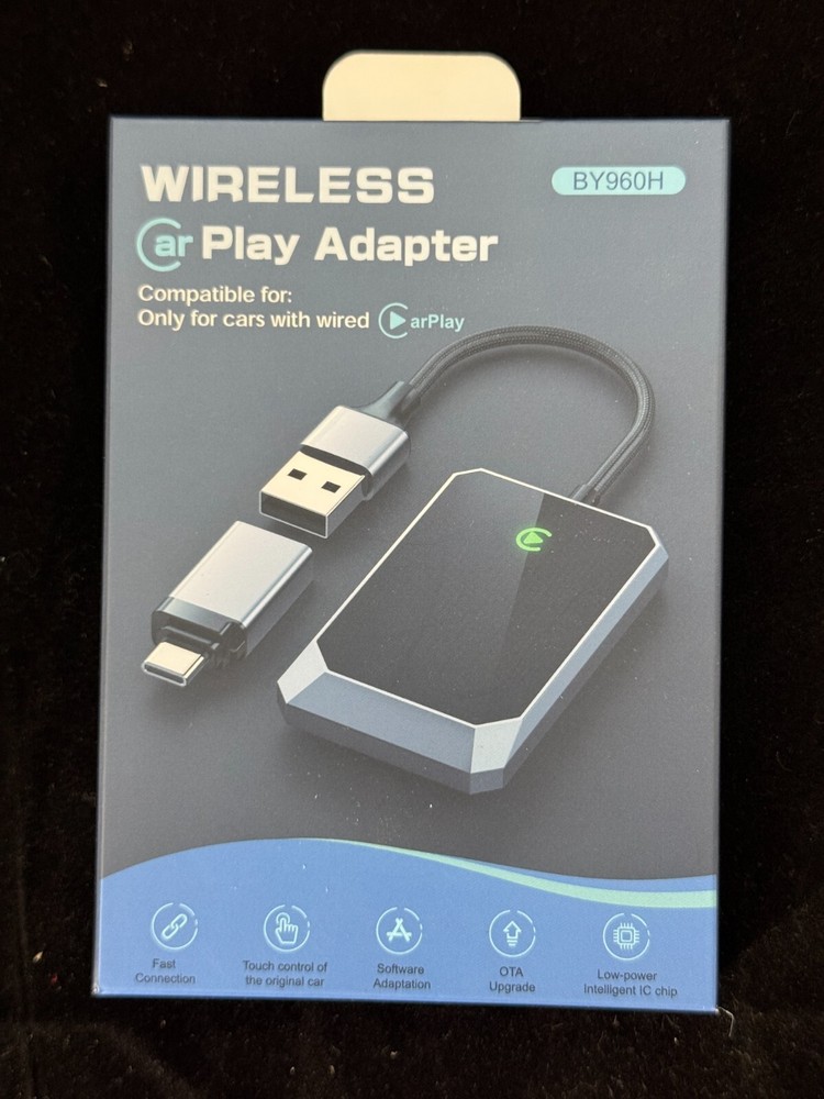 Wireless Car Play Adapter Model BY960H - TESTED. IT WORKS.