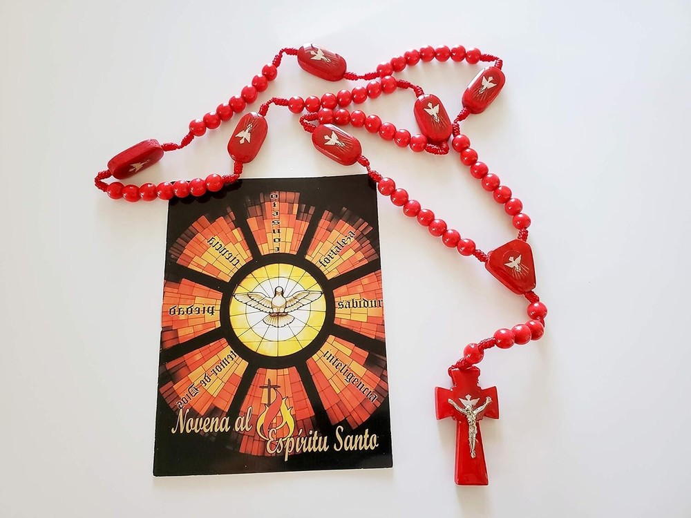 Metodo para Rezar la Novena al Espiritu Santo y Rosario de Madera