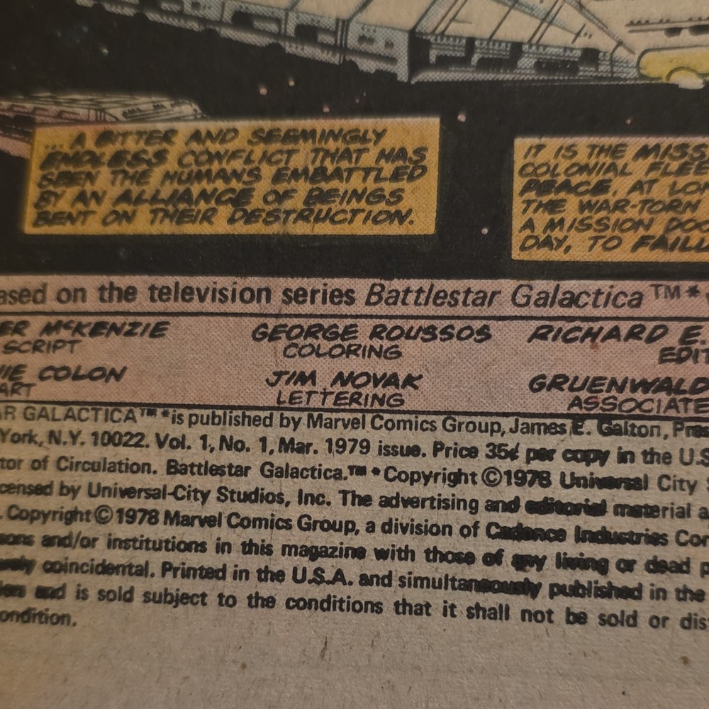 Marvel Comics Group Battlestar Galactica Vintage Comic Books 1979 Issues #1 & #2