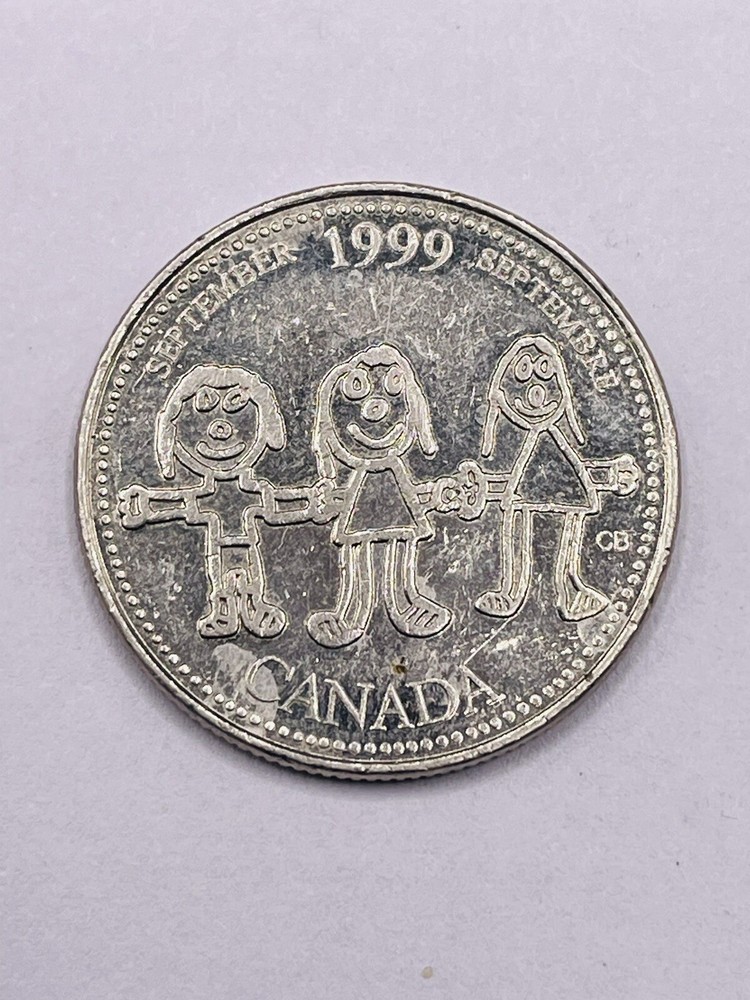 Canada 25 Cents Coin, Second Millennium - September, 1999