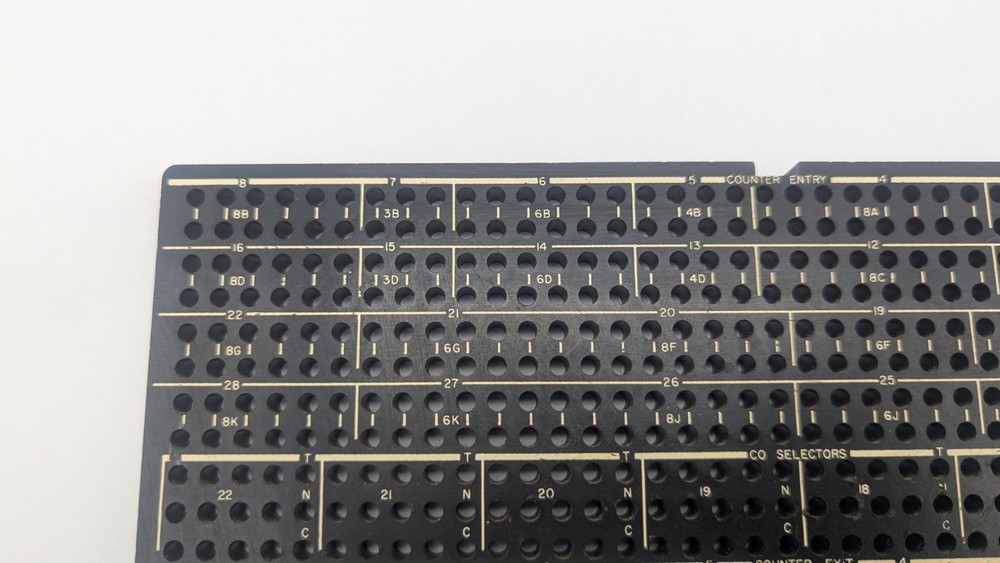 Vintage IBM 407-8-9 ACCOUNTING MACHINE Plugboard Control Panel FOR DISPLAY