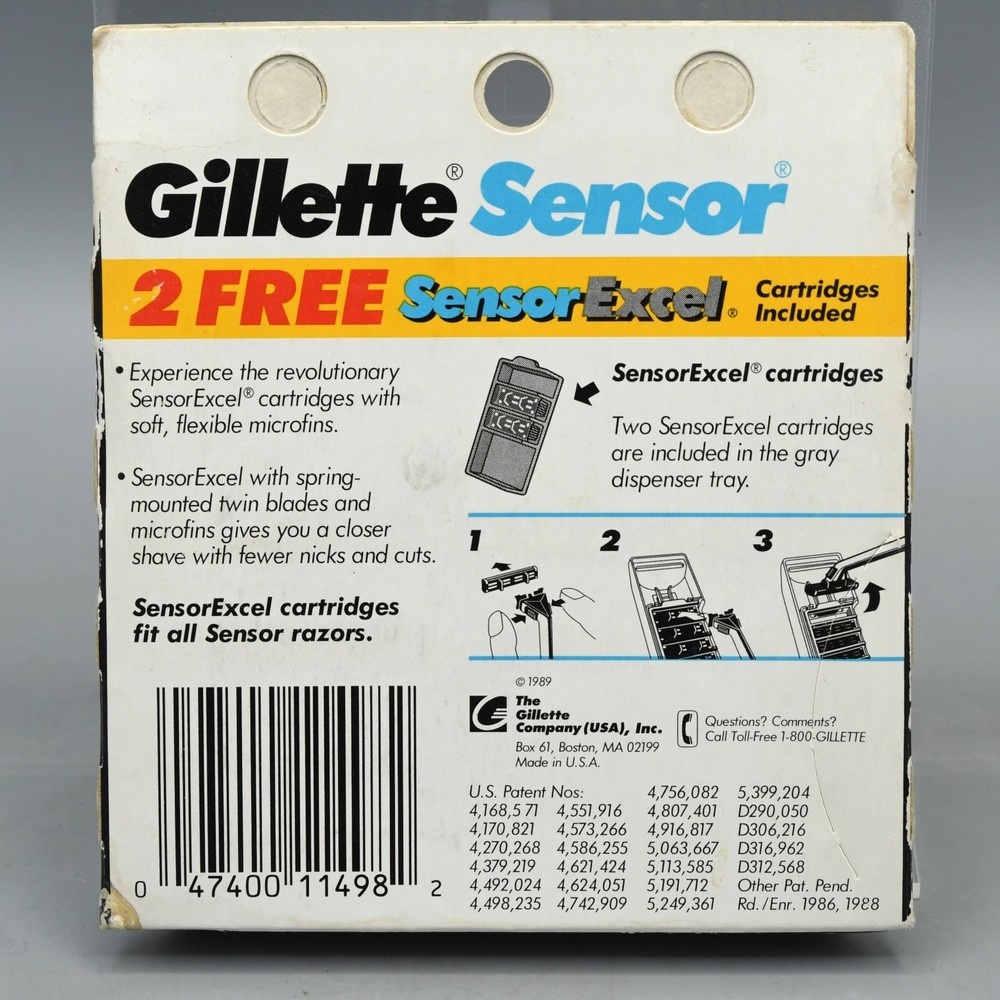 Gillette Sensor Cartridge 5 plus 2 Sensor Excel Refill Pack Vintage 1998 NEW