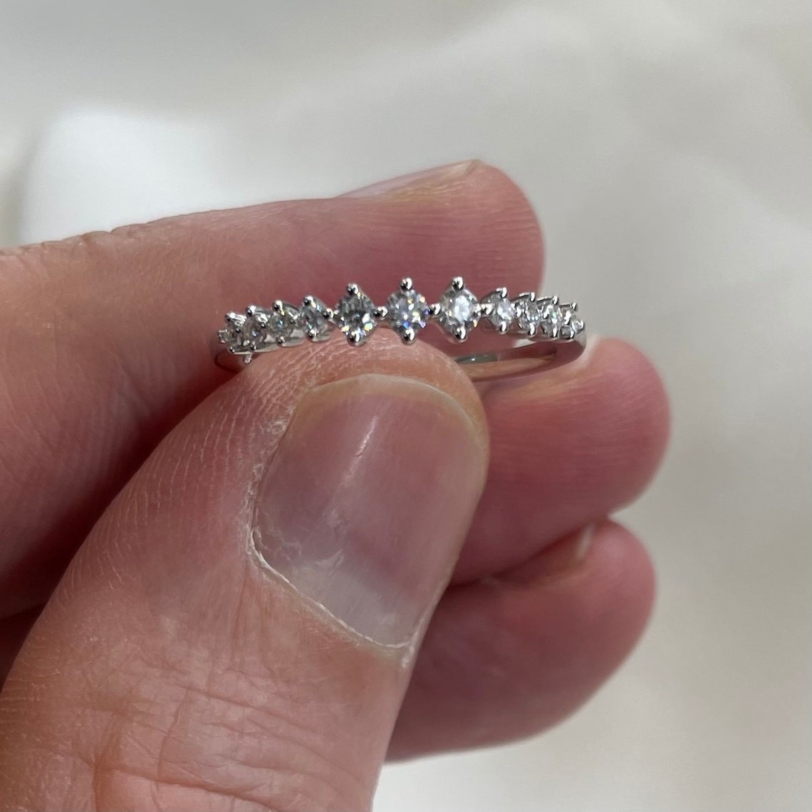 2 CT Emerald Cut Moissanite Wedding Bridal Ring Set Solid 14K White Gold For Her