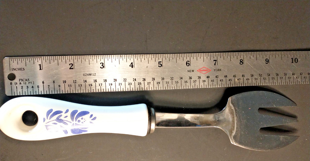 Pfaltzgraff Yorktowne Ceramic Handle Serving Fork 10.25" long