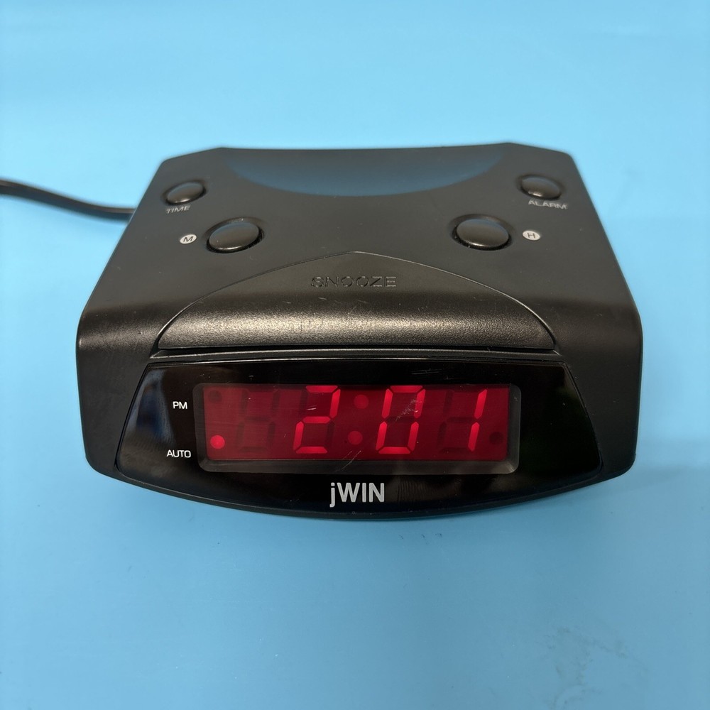 JL-104 jWin Compact design alarm clock LED display Tested