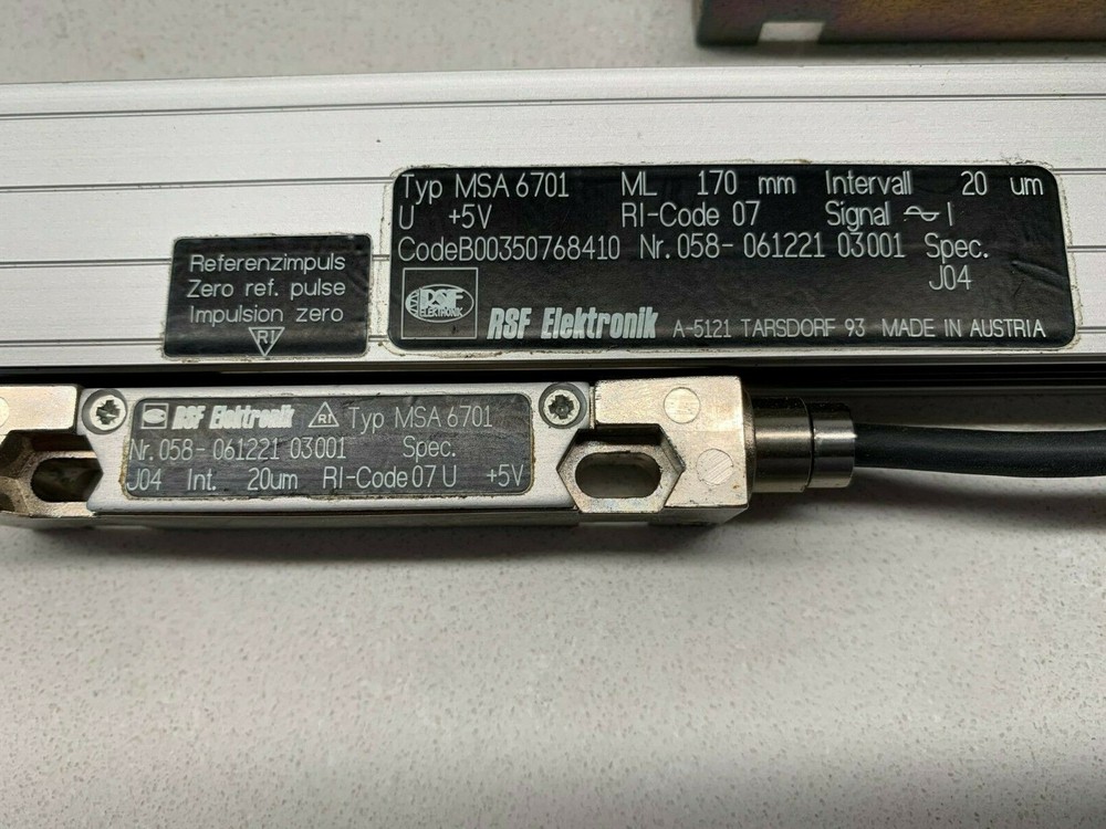 RSF Electronik MSA6701 Linear Encoder Scale ~7.5" 170mm Travel CNC RSF
