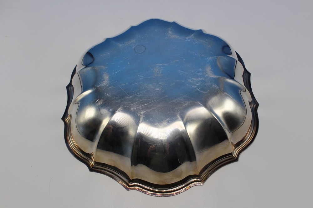 VINTAGE CHIPPENDALE INTERNATIONAL SILVER COMPANY 10" x 2" SILVER CANDY DISH