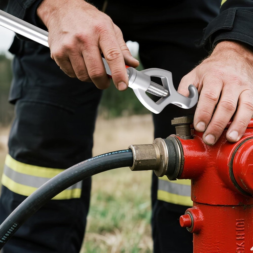 2PCS Professional Fire Hydrant Wrench, Adjustable Spanner Tool for 1-1/2" to 3"