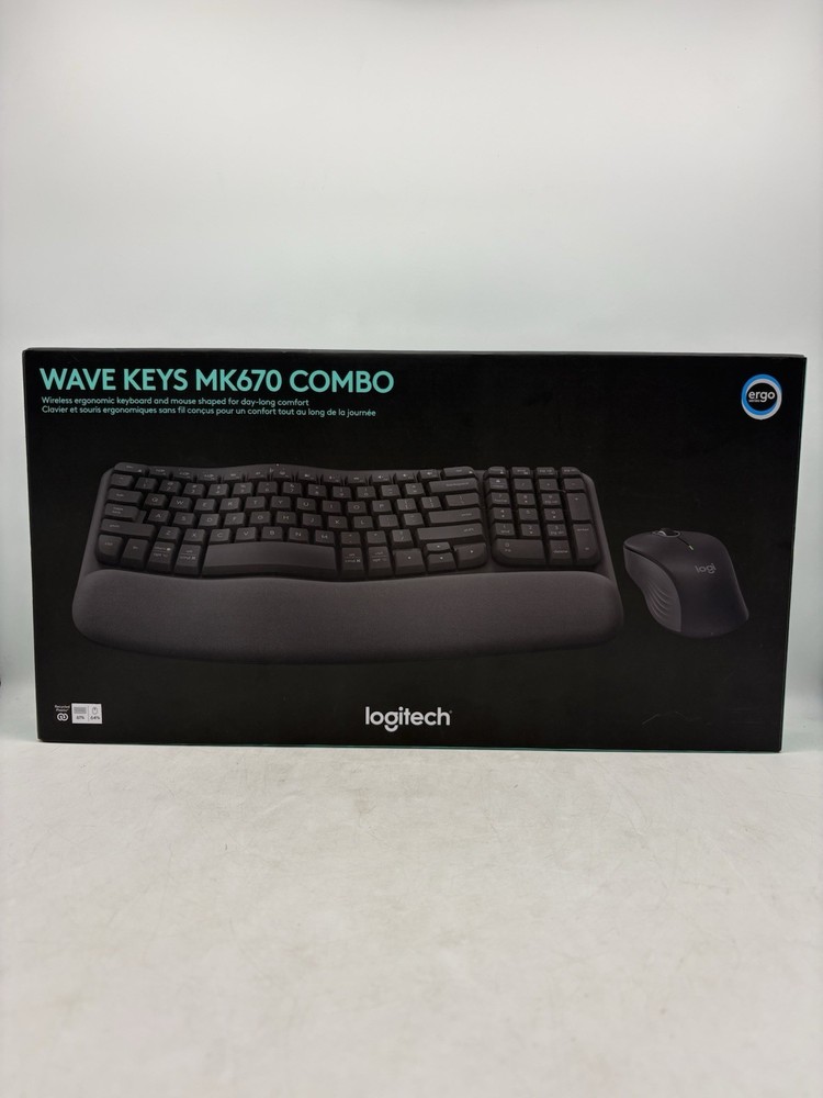 Logitech Wave Keys MK670 Combo, Wireless Ergonomic Keyboard + Wireless Mouse