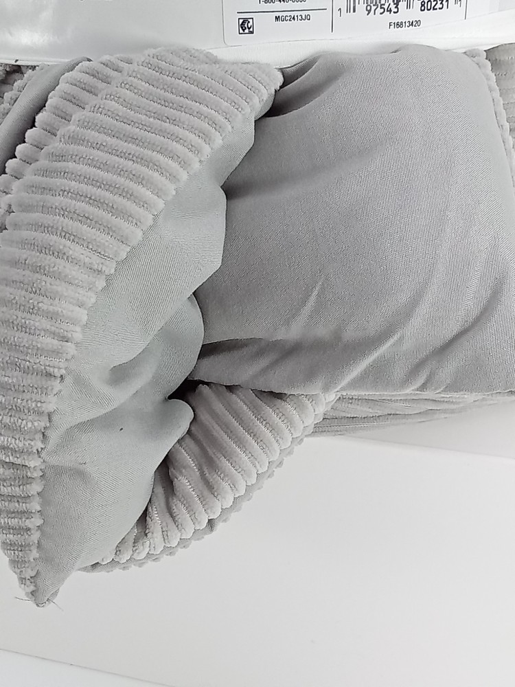 Full/Queen Corduroy Plush Comforter Light Gray - Room Essentials