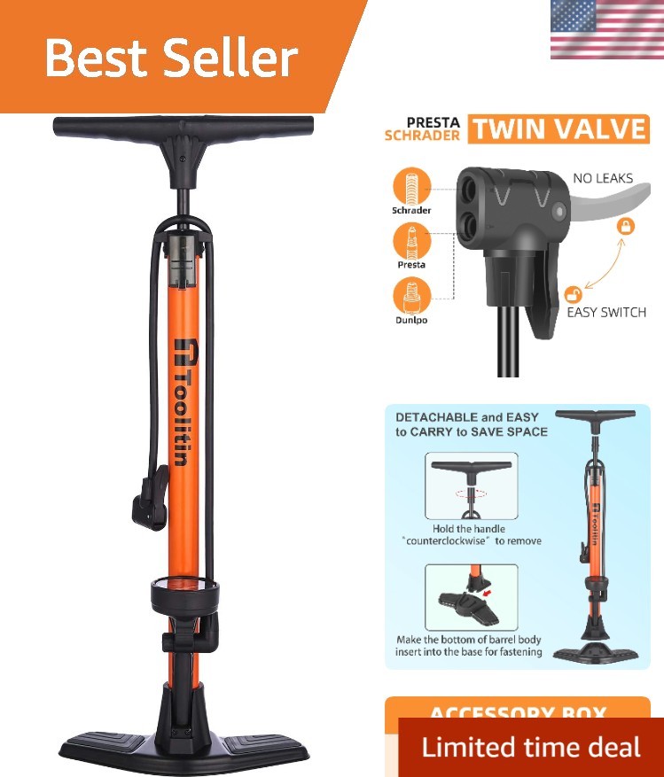 Efficient Air Pump with Detachable Accessory Box - Precision Pumping at 160 PSI